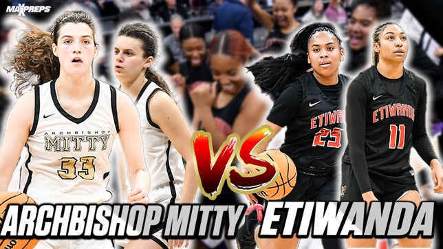 Jada Sanders grabbed one rebound in Saturday's CIF Open Division girls final on Saturday. It was the biggest of the game and season as No. 6 Etiwanda (Calif.) beat No. 8 Archbishop Mitty (San Jose, Calif.) 69-67 as Sanders found the bottom of the net as time expired in the MaxPreps Top 25 battle.