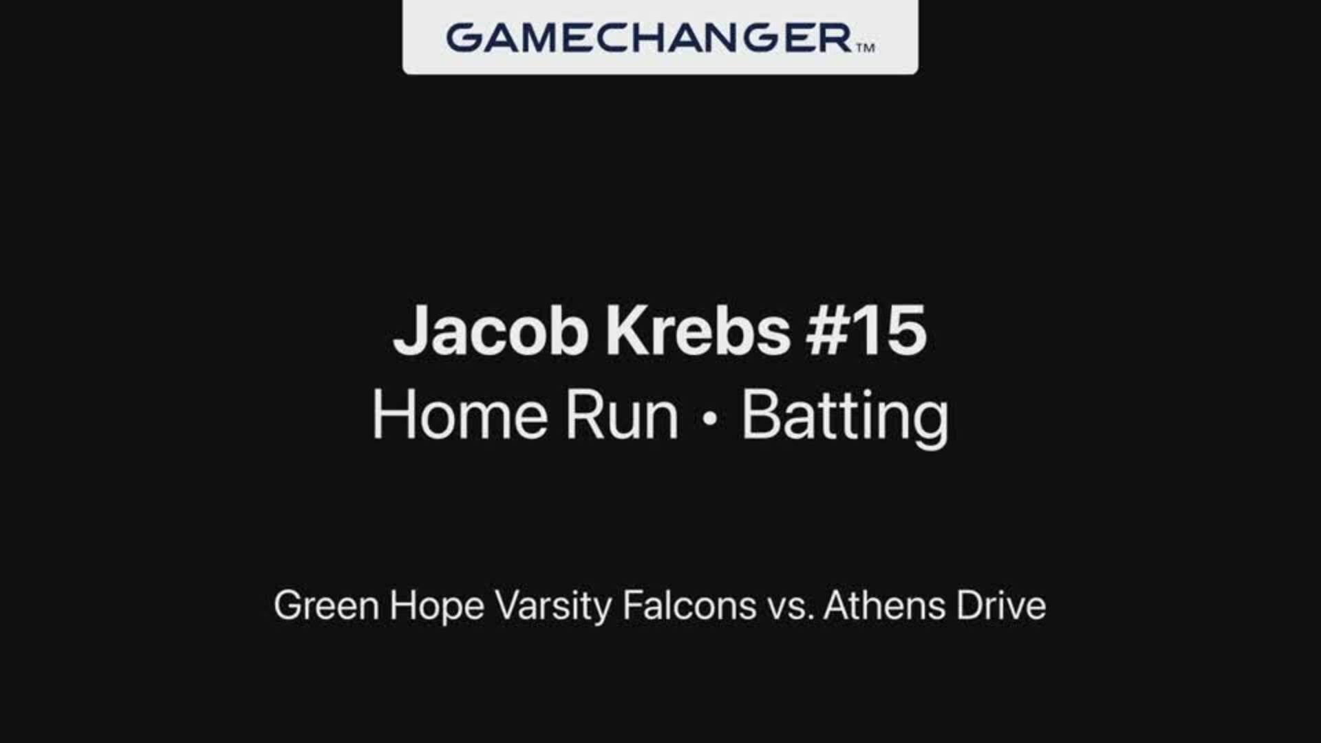 Jacob Krebs HR vs Athens