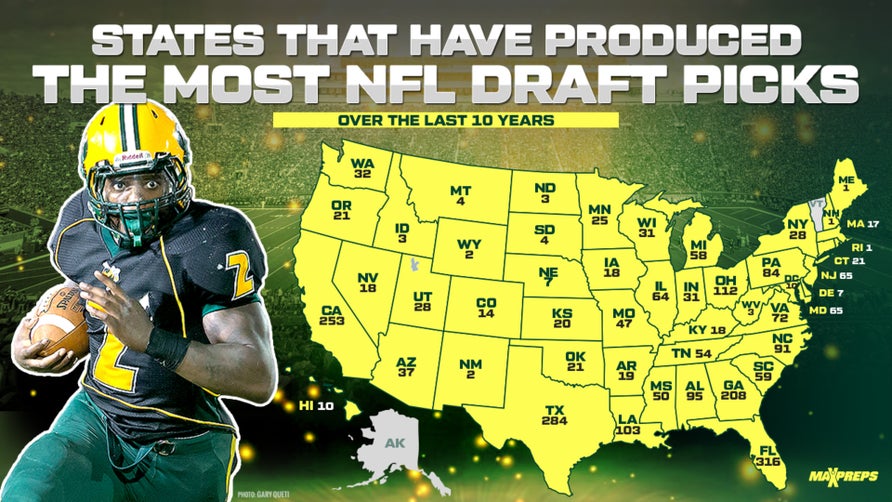 Of more than 2,600 total picks, Florida is the only state with more than 300 players taken over the last decade.