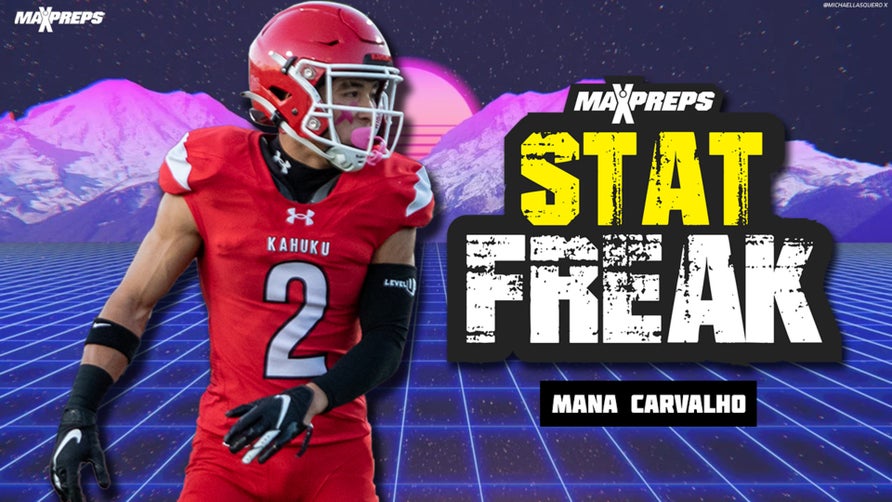 Junior Mana Carvalho had an otherworldly performance in Kahuku's (HI) 52-17 win over St Louis (Honolulu, HI) with five interceptions and one receiving touchdown.