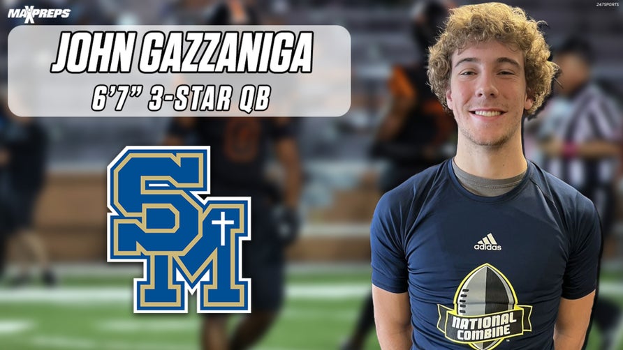 3-star 6'7" junior QB John Gazzaniga recently transferred from Orange Lutheran (Orange, CA) to Santa Margarita (Rancho Santa Margarita, CA) and impressed in his debut.