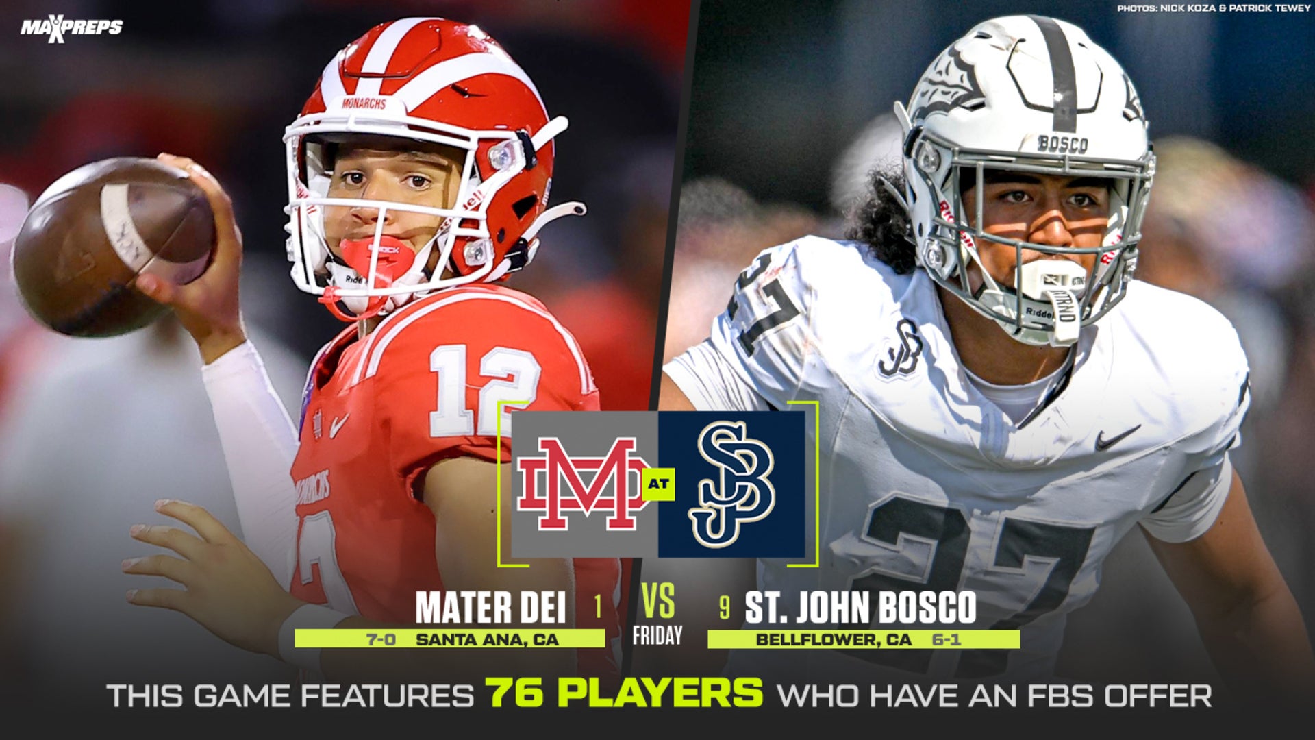 Mater Dei vs St John Bosco to Feature 76 Players with at least One FBS Offer