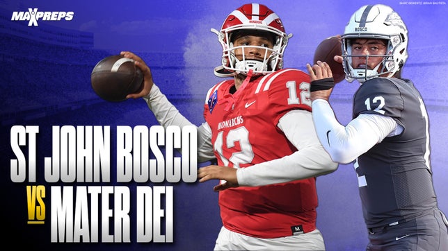 Highlights of No. 9 St John Bosco's (Bellflower, CA) 28-0 win over No. 1 Mater Dei (Santa Ana, CA). Trinity League rivals could meet again in November's Southern Section Division I final but first round goes to Braves in stunning fashion.