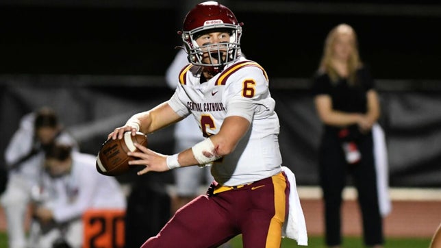 Highlights of Cru Newman in Central Catholic's (Portland, OR) 49-21 win over Tualatin (OR) in the 6A state championship game. He completed 19 of 24 passes for 346 yards and a touchdown to go with 96 yards rushing and two more scores.