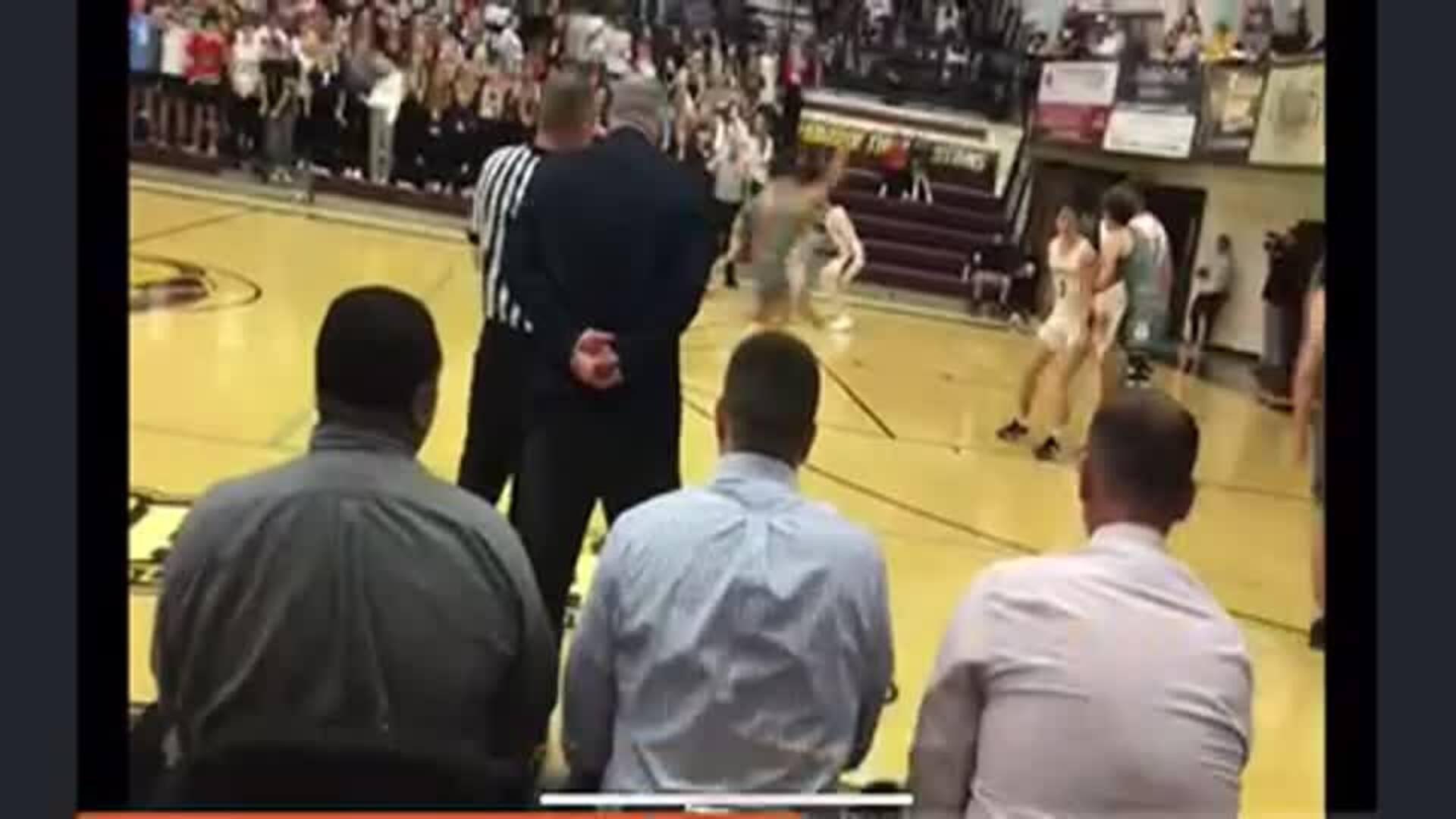 Jaden Brock pull up jumper catches the net