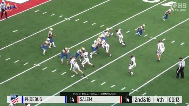 Freshman Maurikus Banks hit Keyontae Gray with one second left to beat Salem 21-14.