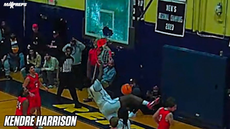 WATCH: 4-star football recruit Kendre Harrison shatters backboard with massive dunk
The 6'7" multi-sport star for Reidsville (Reidsville, NC) ends game by destroying the rim with powerful dunk