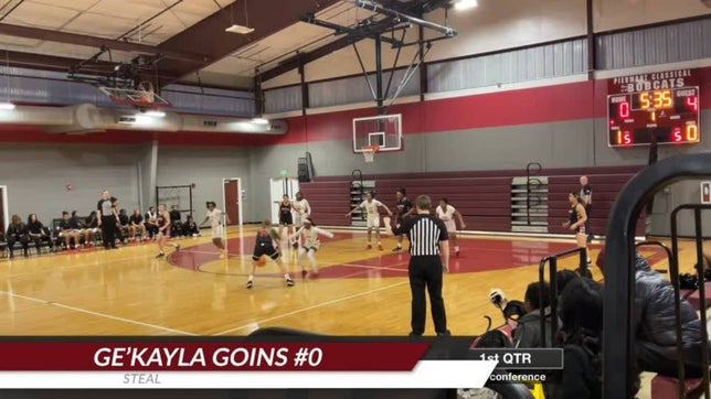 Ge'Kayla Goins scores 14pts, 7stls, 4asts, 2reb