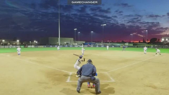 The senior hit this two run bomb as Pacifica beat Los Alamitos 5-2.