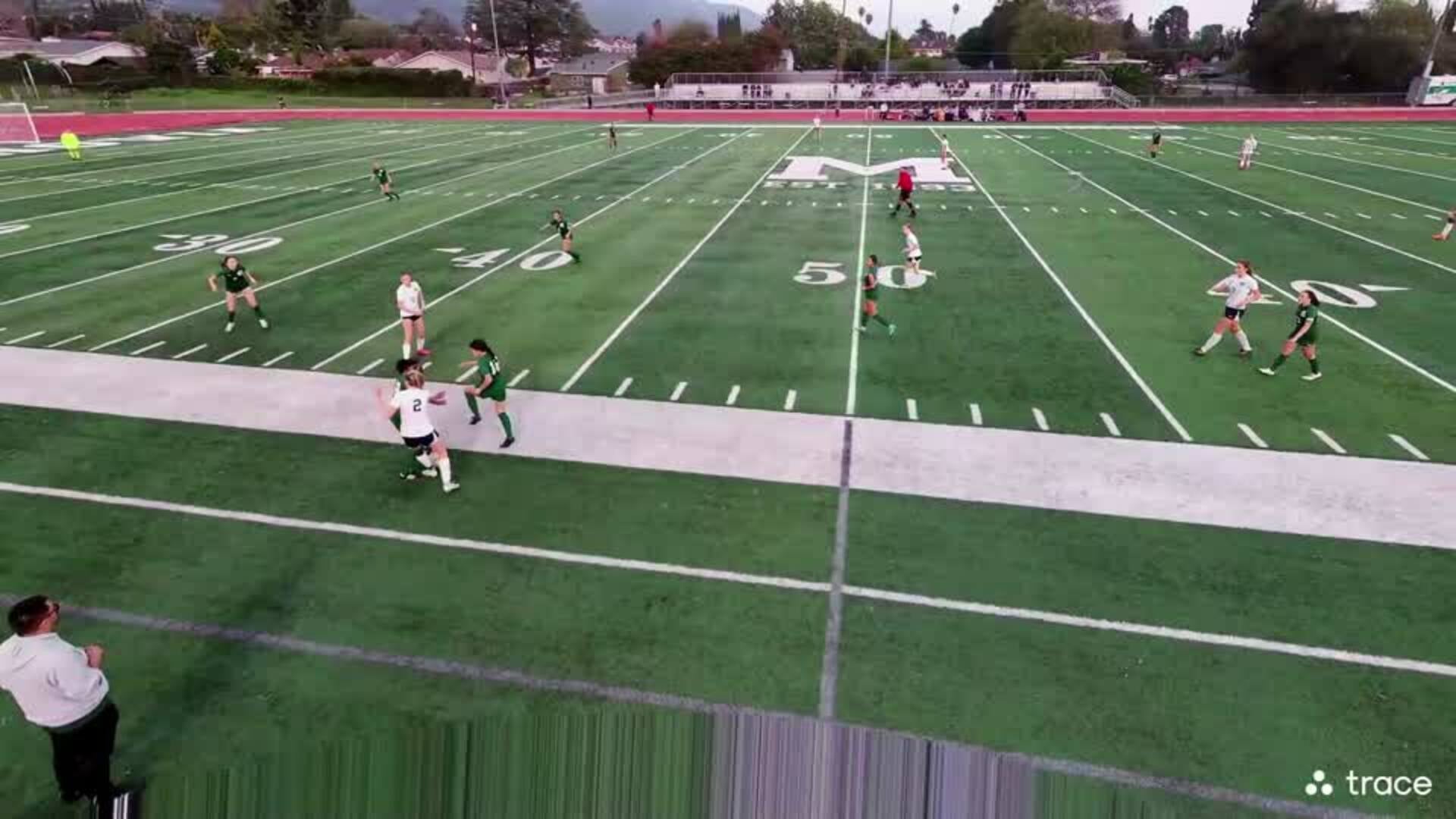 Counter attack led by Freshman  Cabrera-Giron who finds Ava Hackworth AGAIN