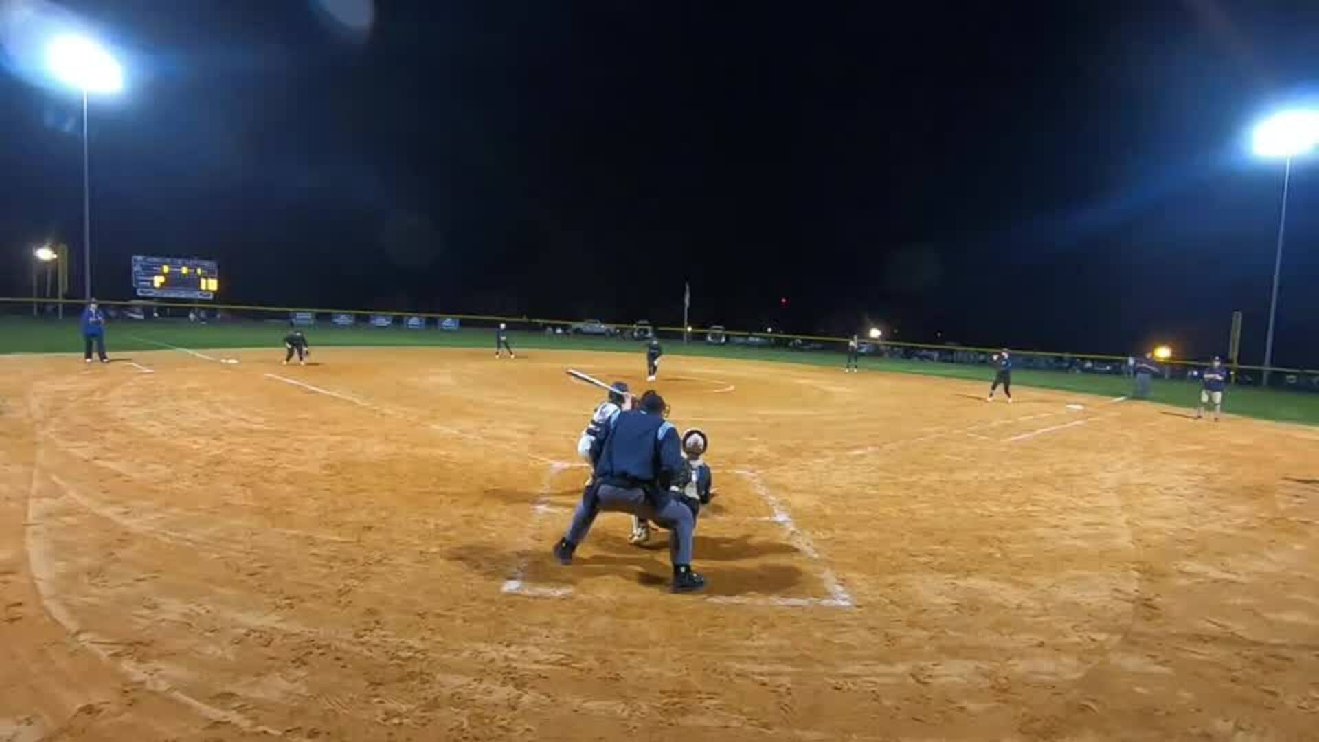 CAROLINE MEYERS FOUL CATCH BEHIND THE PLATE