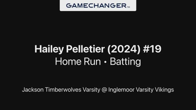 Hailey Pelletier, Senior, helped Jackson High School to a win with a blast to left field resulting in a grand slam!
