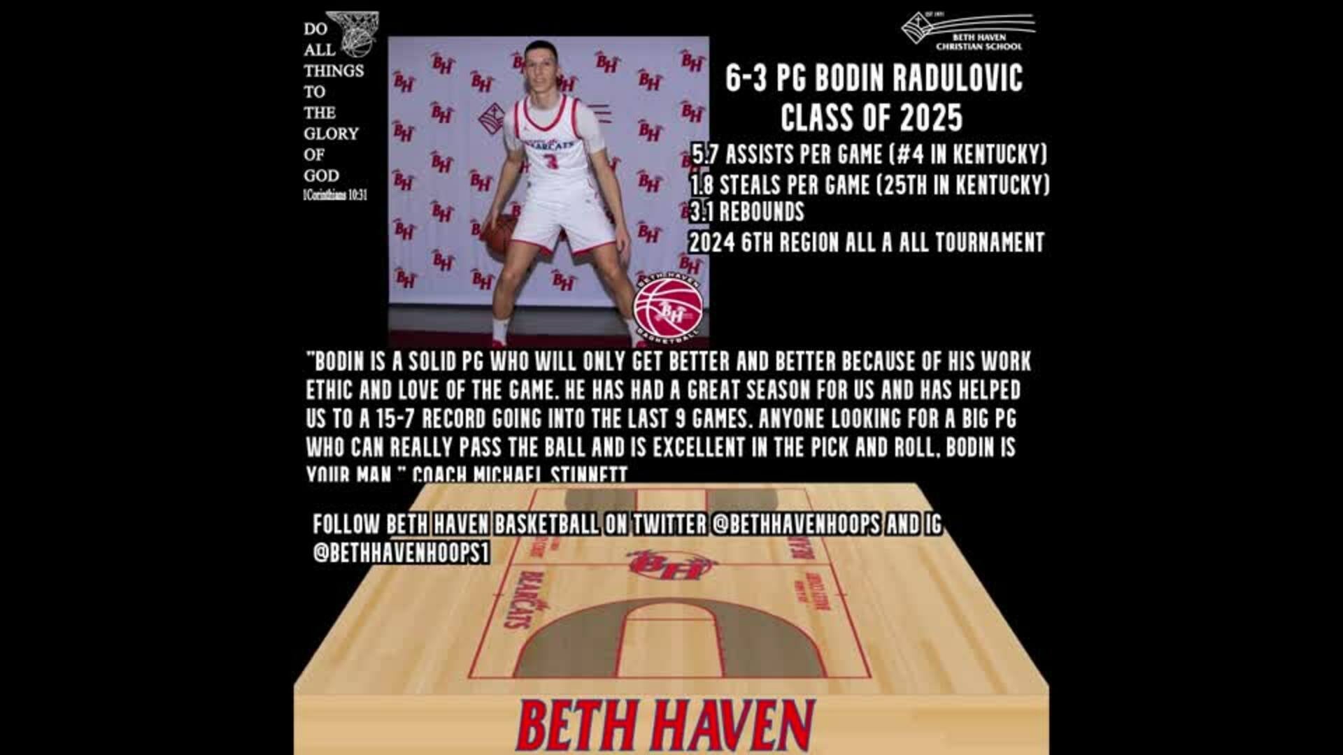 Bodin Radulovic 6-3 PG Class of 2025