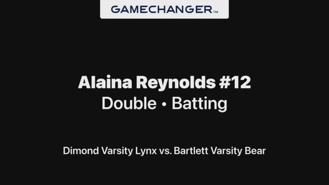 Alaina Reynolds smacks the ball into left field and dives into 2nd base, while pulling in 2 RBIs.