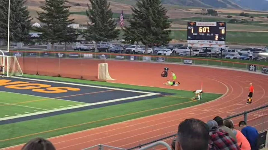 MMHS girls varsity soccer Sierra Jacobson #6 heads in the ball off a corner kick by Kate Yeates #14
Maple Mountain HS @ Mountain Crest HS, Aug 15, 2024