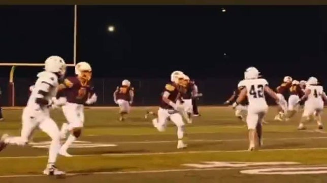 60 yard pass by QB Cam O'Hara to WR Isaiah Johnson who catches the ball over the opponents back against his body and pulls him in for the TD!