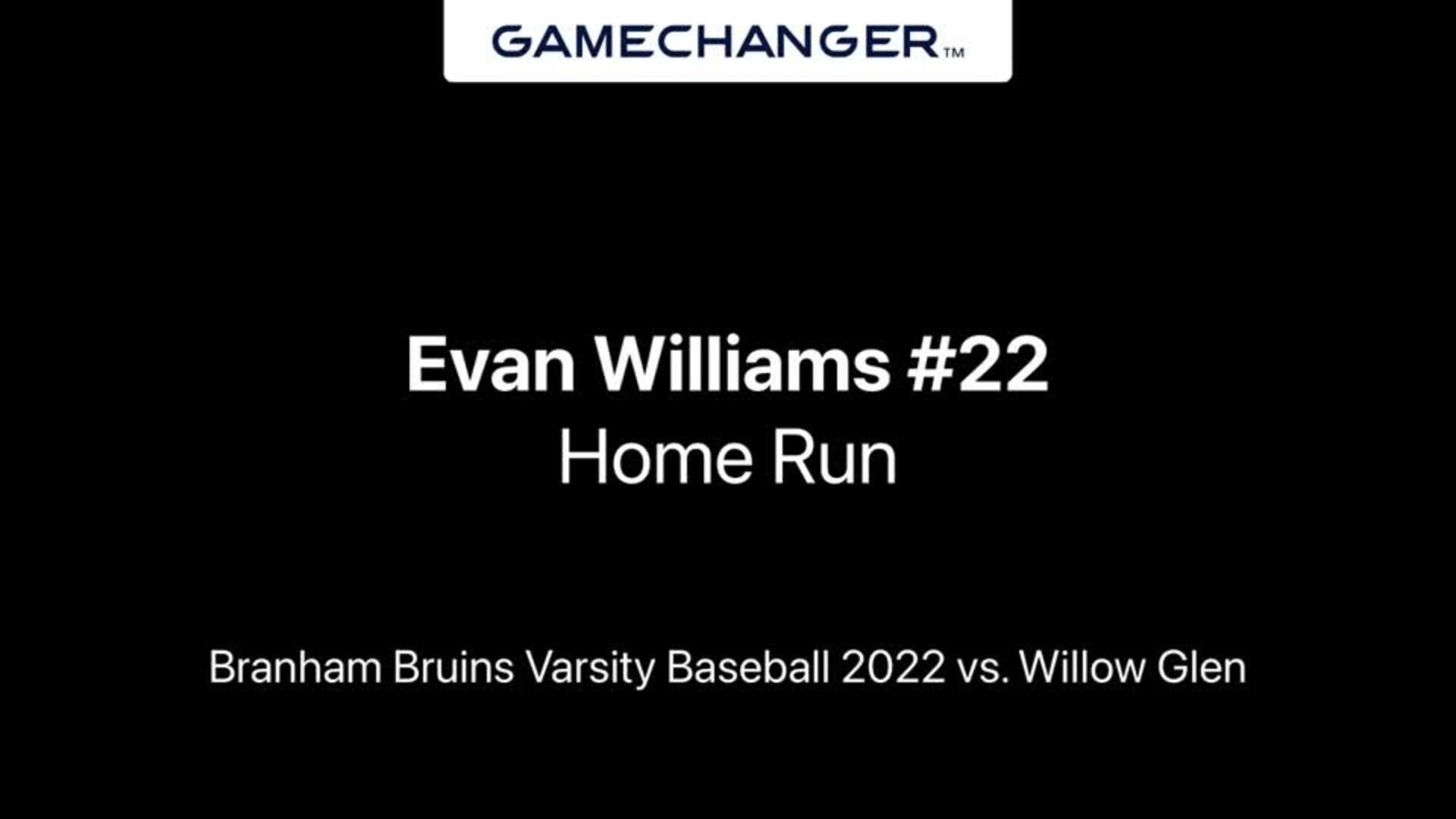 Evan Williams HR vs Willow Glen