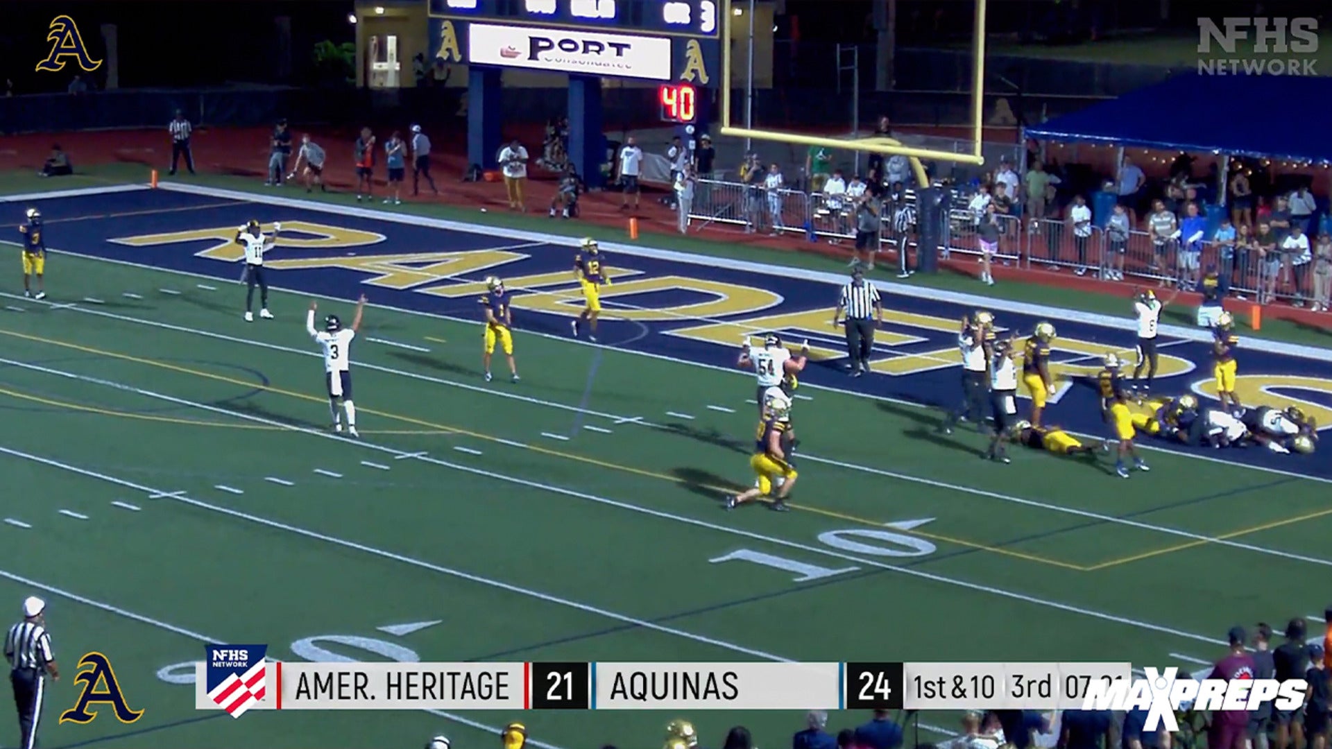 American Heritage defeats St. Thomas Aquinas 42-38 for the first time ever.