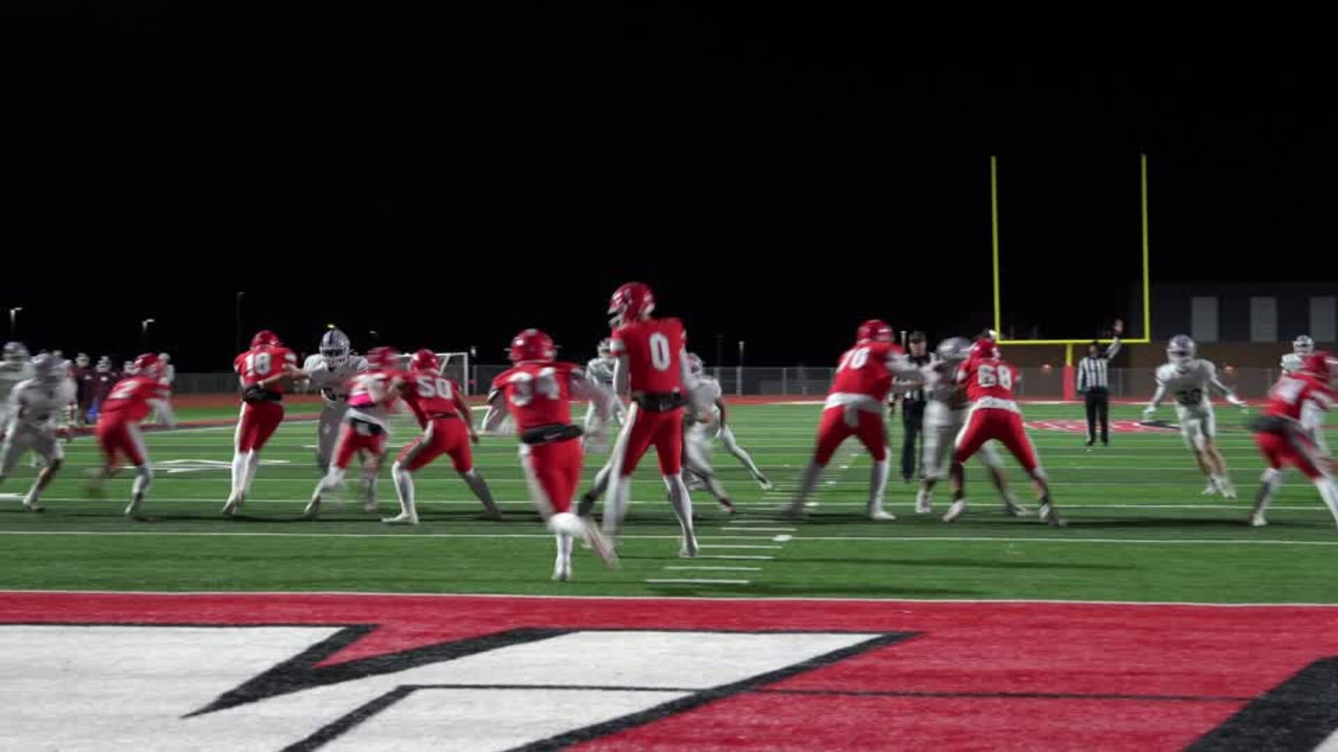 Elisha Mosher Sacks Eaton QB in End Zone