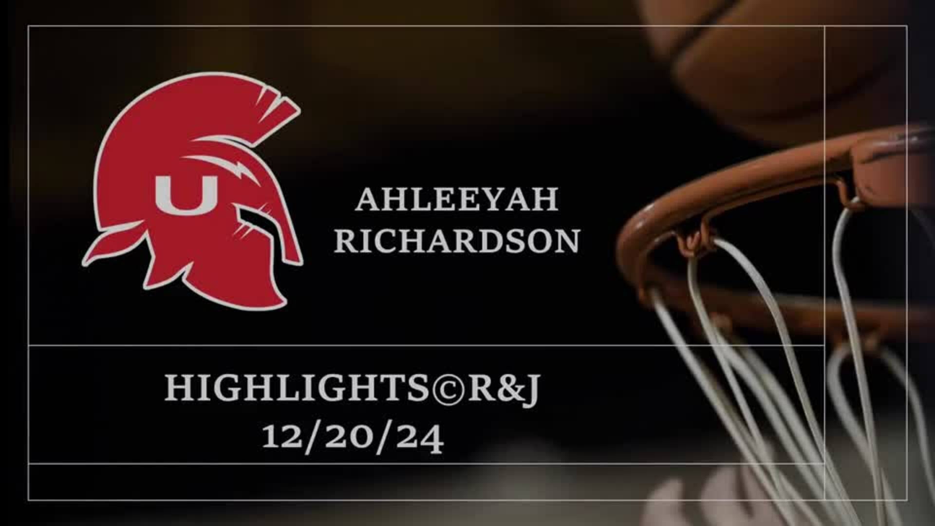AHLEEYAH RICHARDSON HIGHLIGHTS-PLAYER TO WATCH