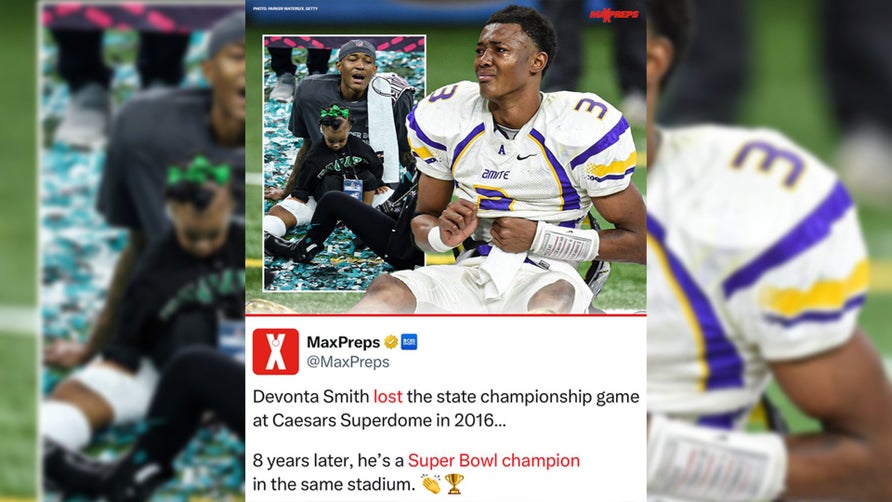 DeVonta Smith lost the state championship game at Caesars Superdome in 2016. 8 years later, he's a Super Bowl champion in the same stadium.