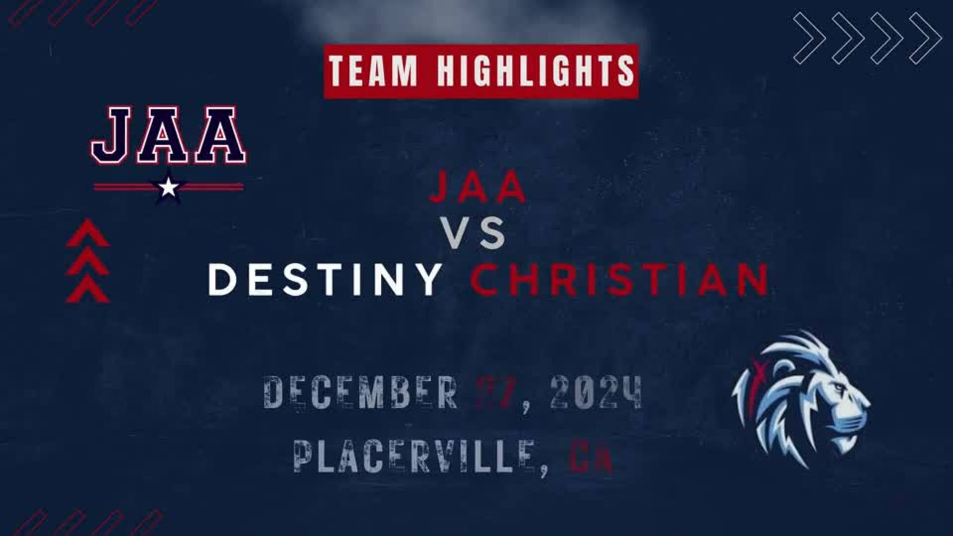 John Adams Academy (edh) vs Destiny Christian (12/27/2024)