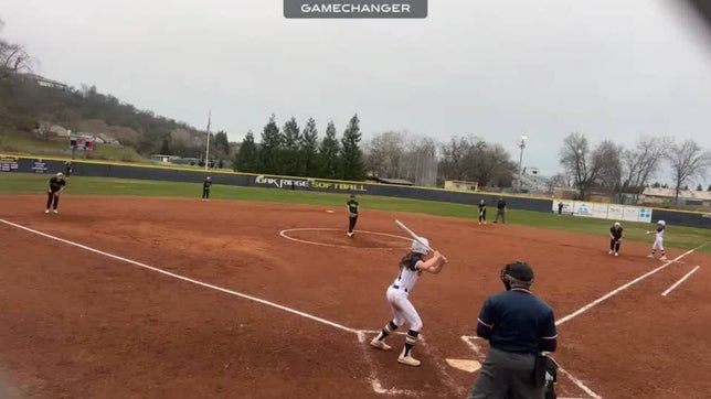 NC State softball commit sends one over the scoreboard for the 3-2 win for Oak Ridge softball.