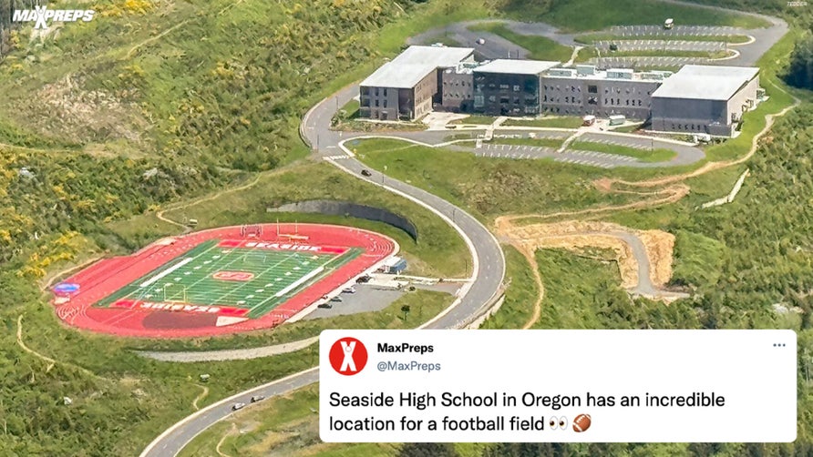 Seaside High School's (OR) football field is located on a ridge close to the Oregon coast.