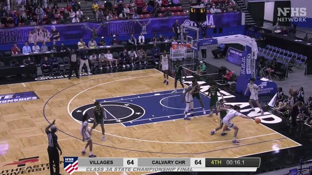 Kenneth Francis Jr. fall away jumper with 2.5 seconds lifts Calvary Christian Academy over Villages, 66-64