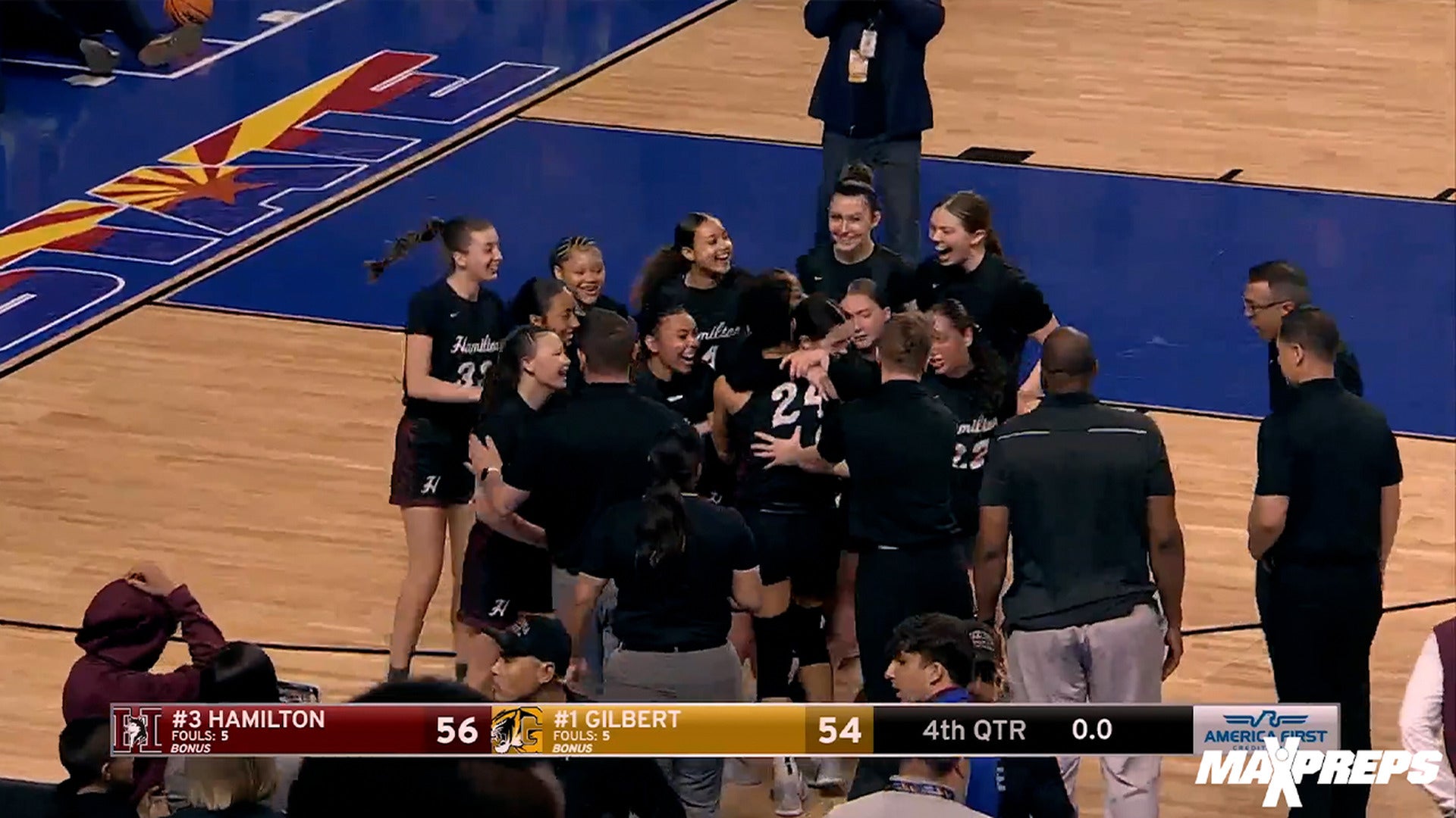 HIGHLIGHTS: Overtime thriller Hamilton girls holds of Gilbert 56-54 for Arizona 6A state championship!