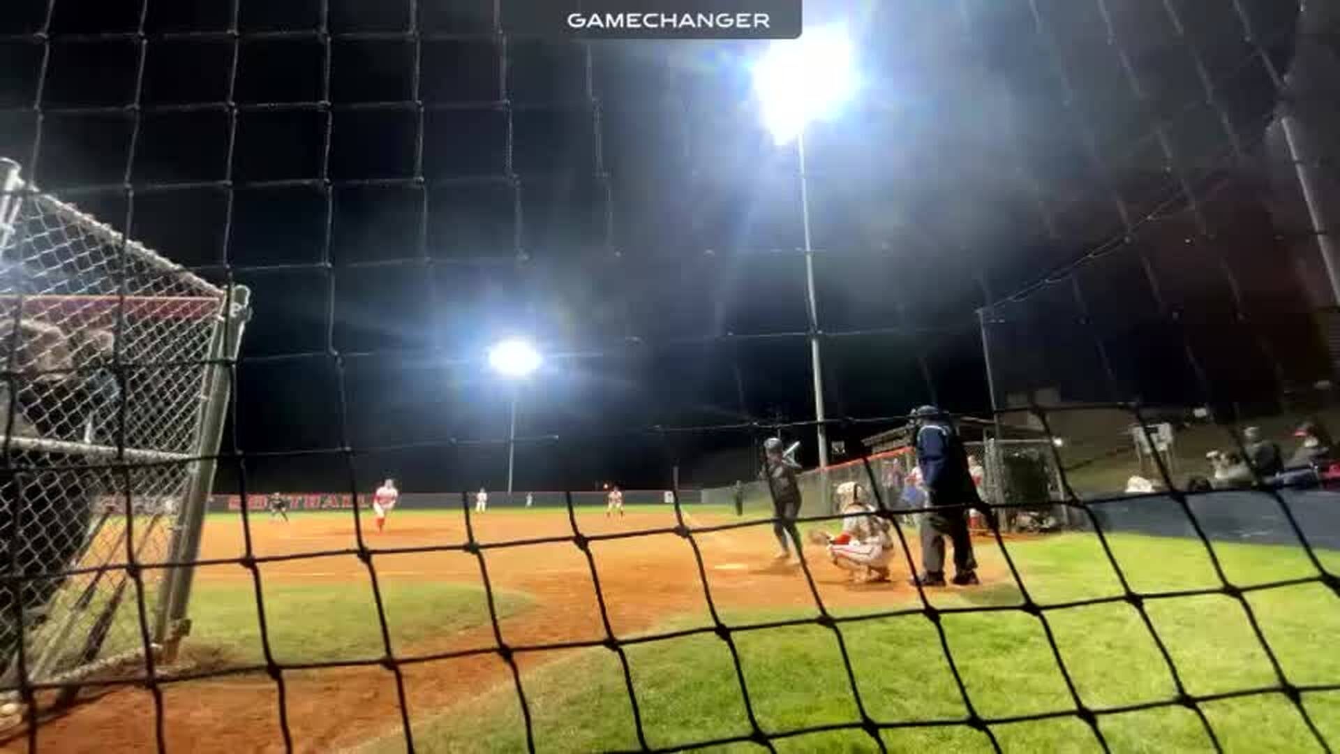 Bailey Huff Hits Hard Ground Ball Double Past Firstbase