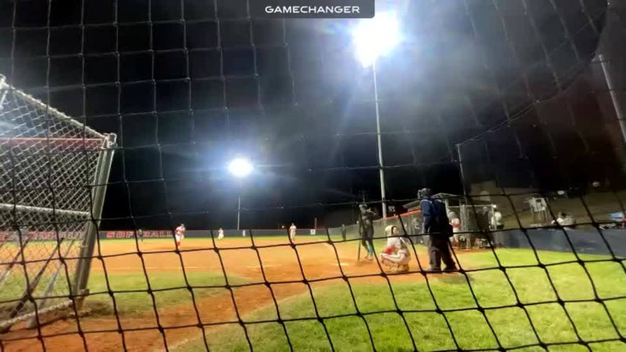 Bailey Huff slaps double to left centerfield fence
