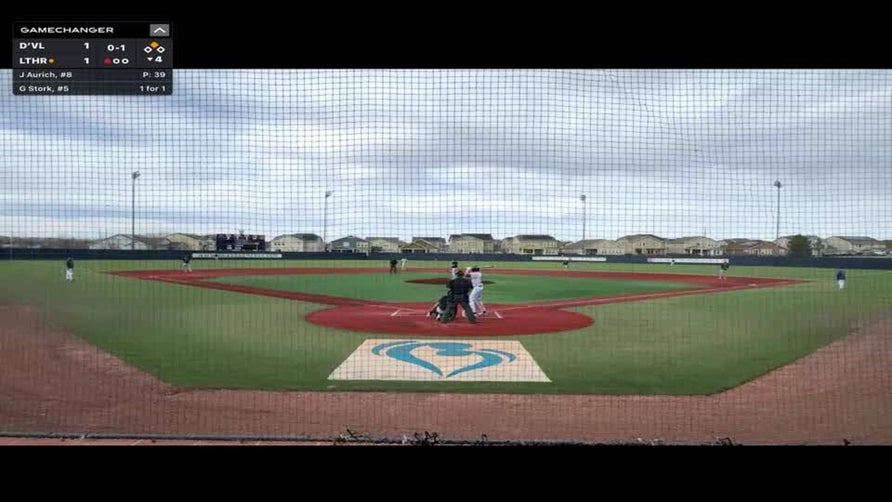 Griffin Stork with a shot to the gap