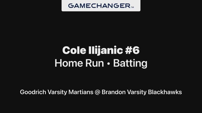 Goodrich's Cole Ilijanic going yard