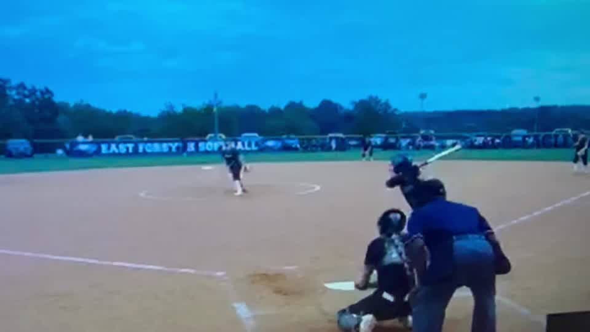 BAILEY HUFF HITS LINE DRIVE SINGLE
