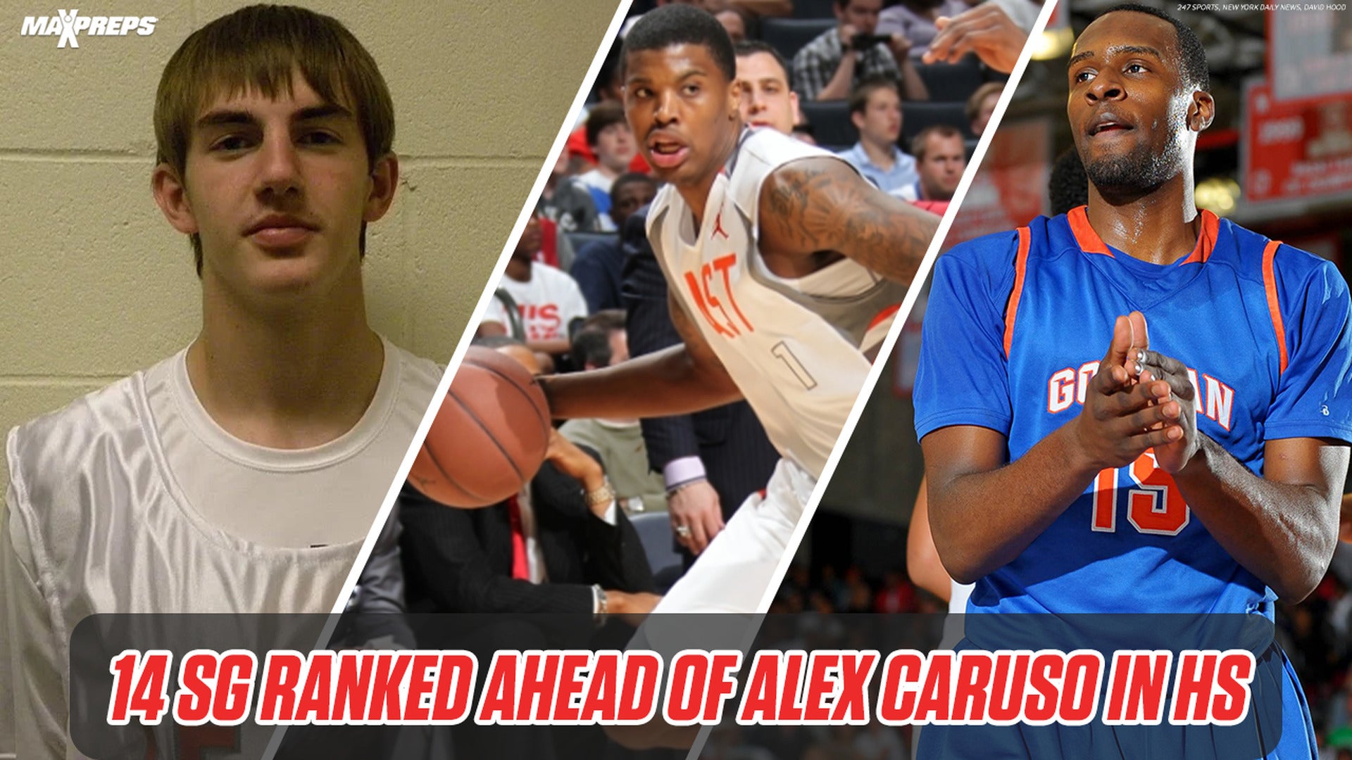 Who were the 14 Shooting Guards Ranked Ahead of Alex Caruso in High School?