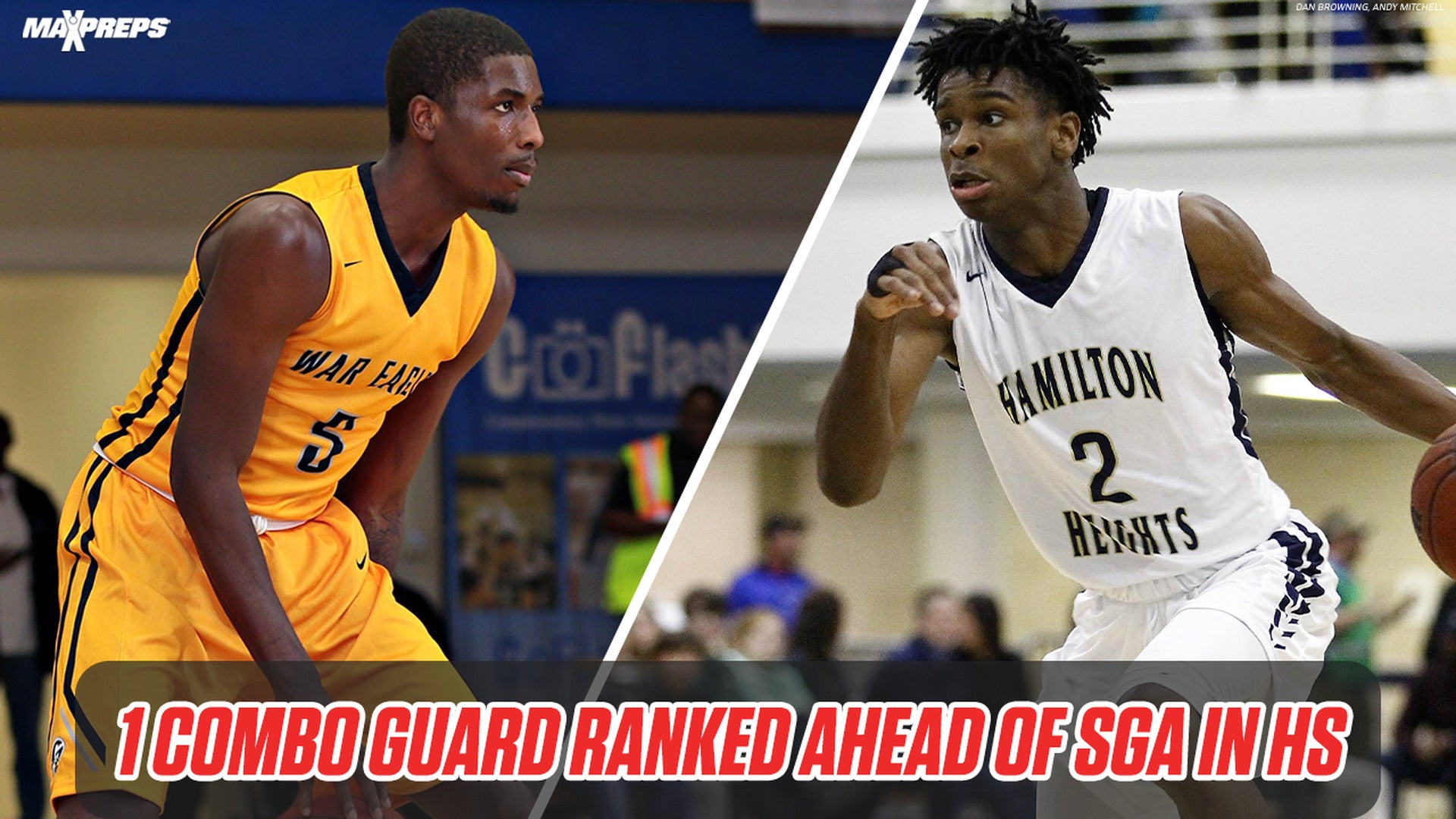 Who was the Combo Guard Ranked Ahead of SGA in High School?