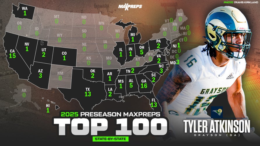 Four states combined for 57 of the 100 teams in expanded rankings.