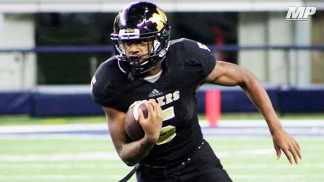 Mansfield's (TX) 4-star running back Kennedy Brooks had another big-time game as he rushed for 323 yards and four touchdowns in their 47-28 win against Arlington Martin (TX). 

He had 226 rushing yards alone in the first quarter.