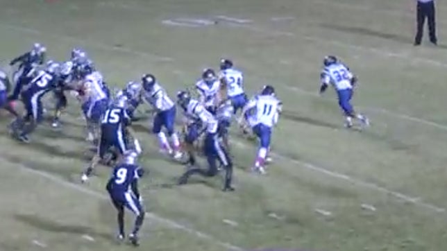 Eustis (FL) high school digs into their bag of trick and pulls off an amazing fake punt that results in a long touchdown.