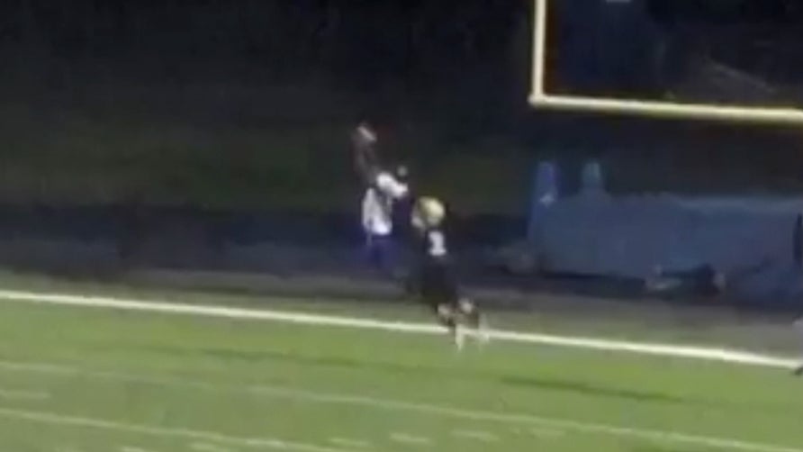 Trinity Christian's (TX) Tavione Carter makes an incredible interception in the back of the endzone and returns it 108-yards to the house.