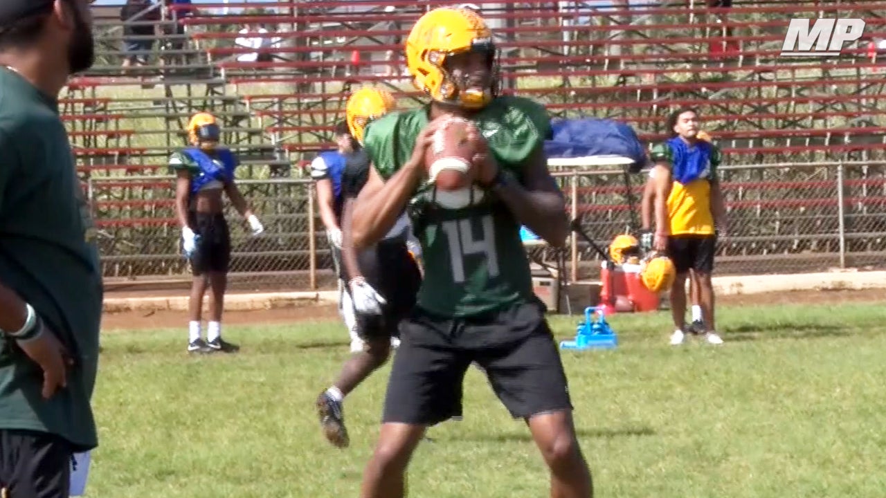 Polynesian Bowl practice at Kahuku high school