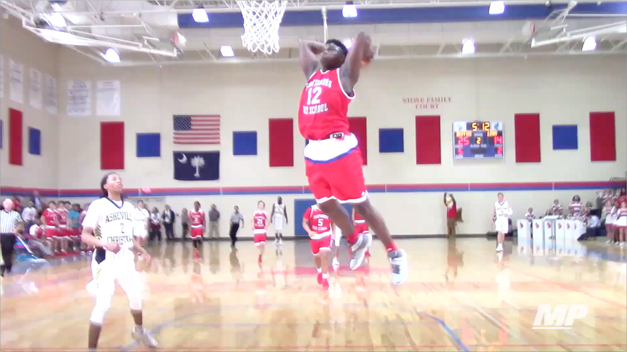 High school basketball phenom Zion Williamson returns to the court after injury.  Out since Nov. 21, the senior highlight king pumps in 31 points in win for Spartanburg Day.