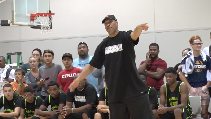 Big Baller Brand CEO Lavar Ball coaches high-scoring son LaMelo Ball at the adidas Summer Championships in Las Vegas.