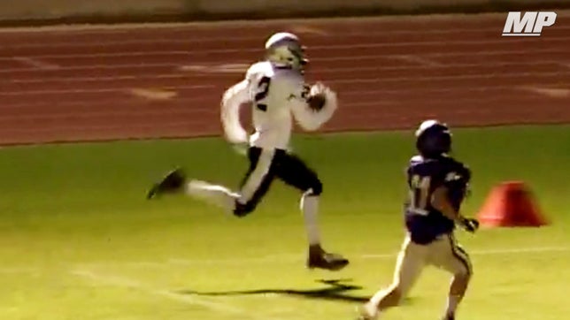 Brenden Rice won't begin playing for the varsity team until his sophomore year but he has been tearing it up in freshmen play this year. 

He also happens to be the son of the best wide receiver in NFL history, Jerry Rice.