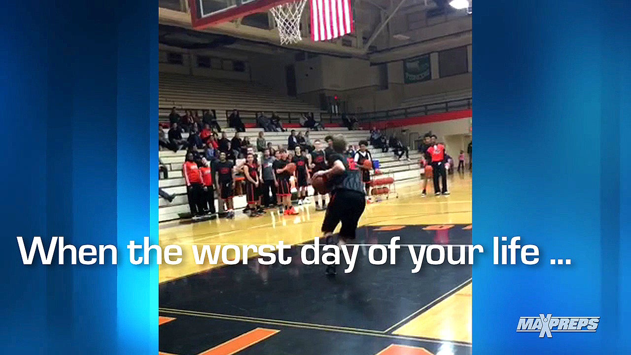 Air Ball to Backwards Half Court Shot