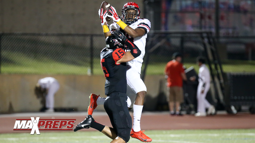 Damarkus Lodge had 7 grabs for 235 yards and 3 TD's in their 65-42 win at DeSoto (TX).