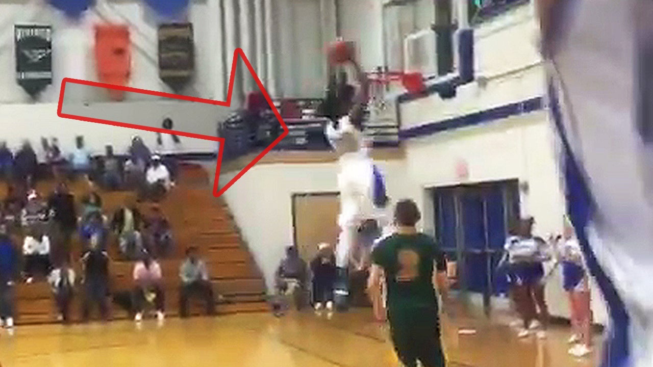 Off-the-backboard dunk