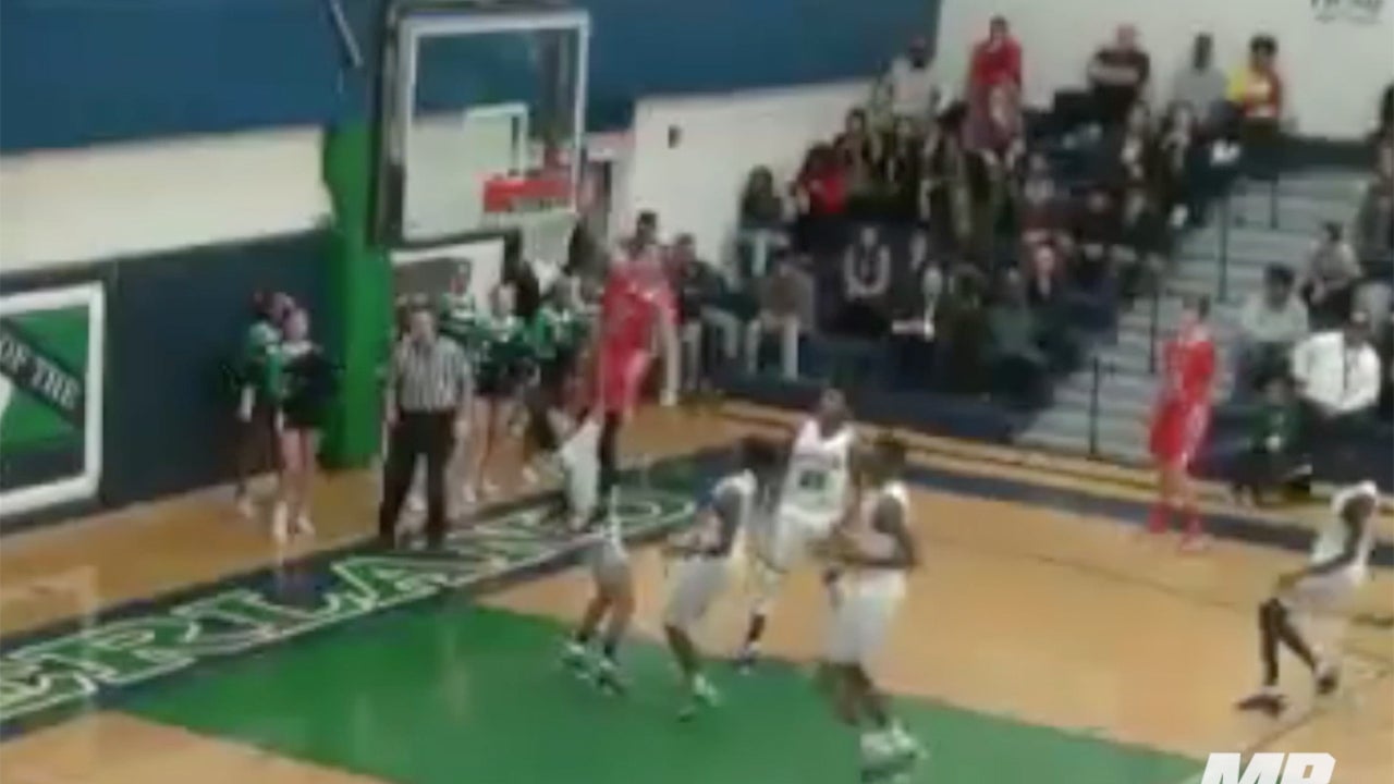 Coast to coast dunk on defender