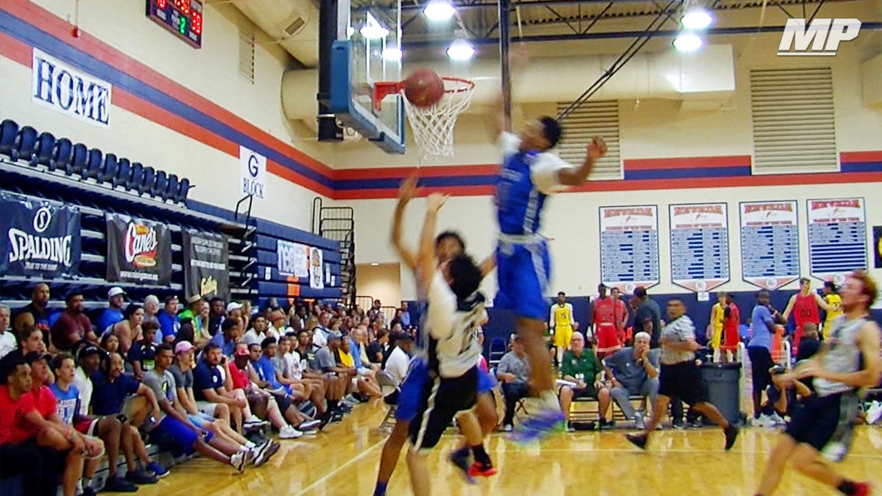 Trevon Duval hits head on backboard after HUGE BLOCK